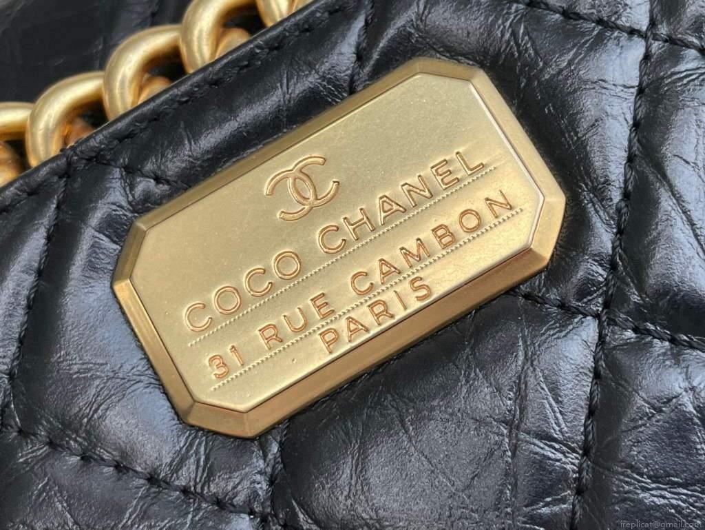 Chanel AS2696 Flap Bag Calfskin Black