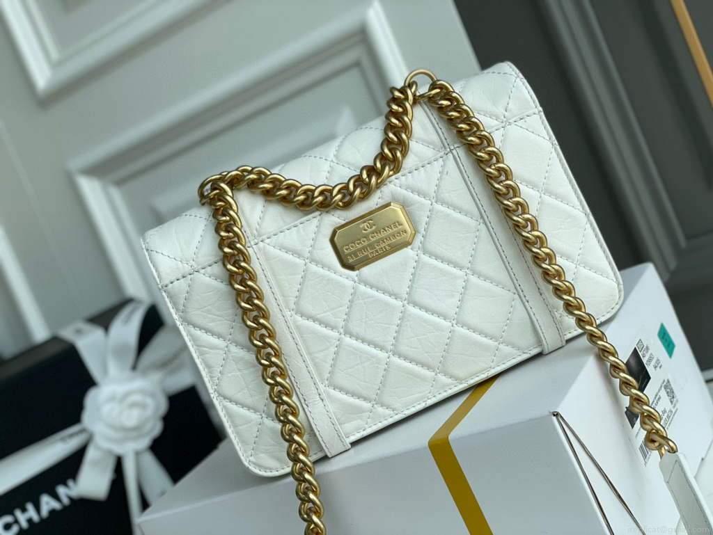 Chanel AS2696 Flap Bag Calfskin White