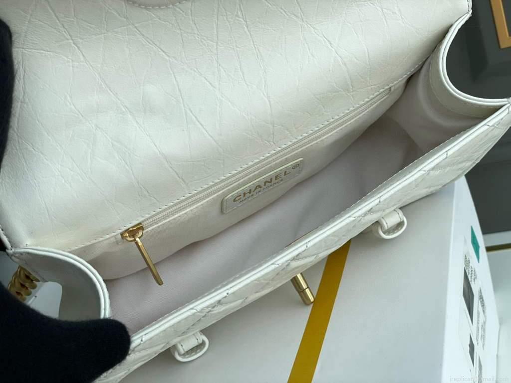 Chanel AS2696 Flap Bag Calfskin White