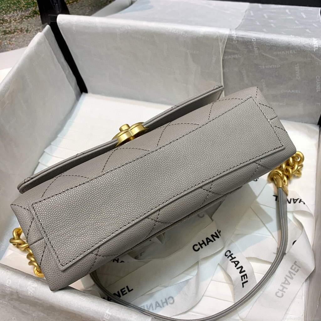 Chanel AS2711 Golden Chain Mini Flap Should Bag Grey