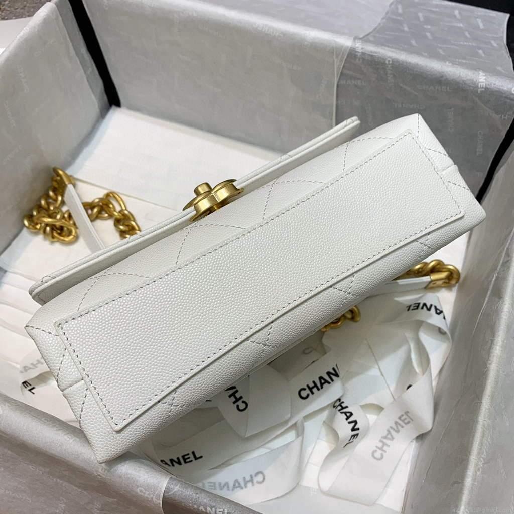 Chanel AS2711 Golden Chain Mini Flap Should Bag White