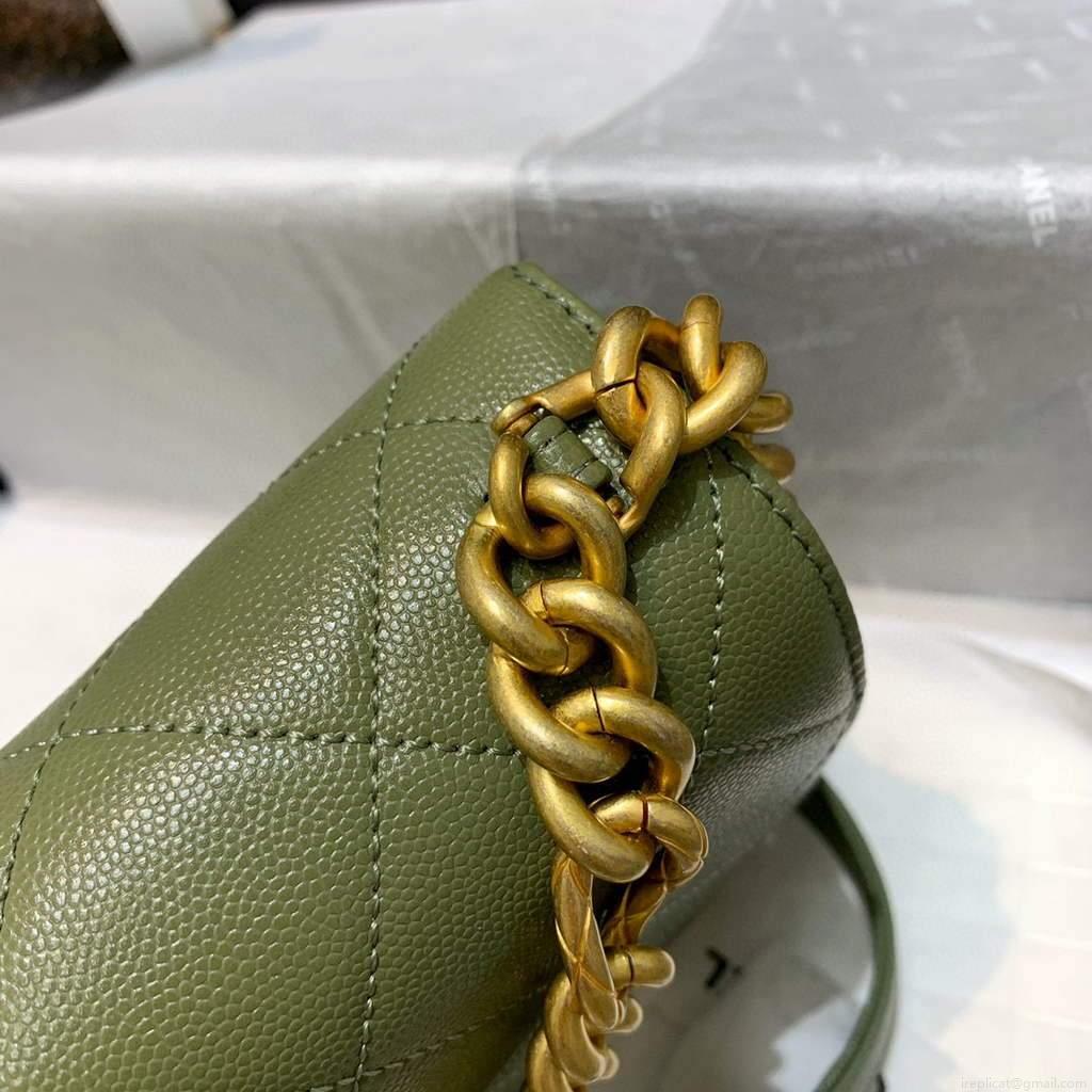 Chanel AS2764 Golden Chain Flap Should Bag Green
