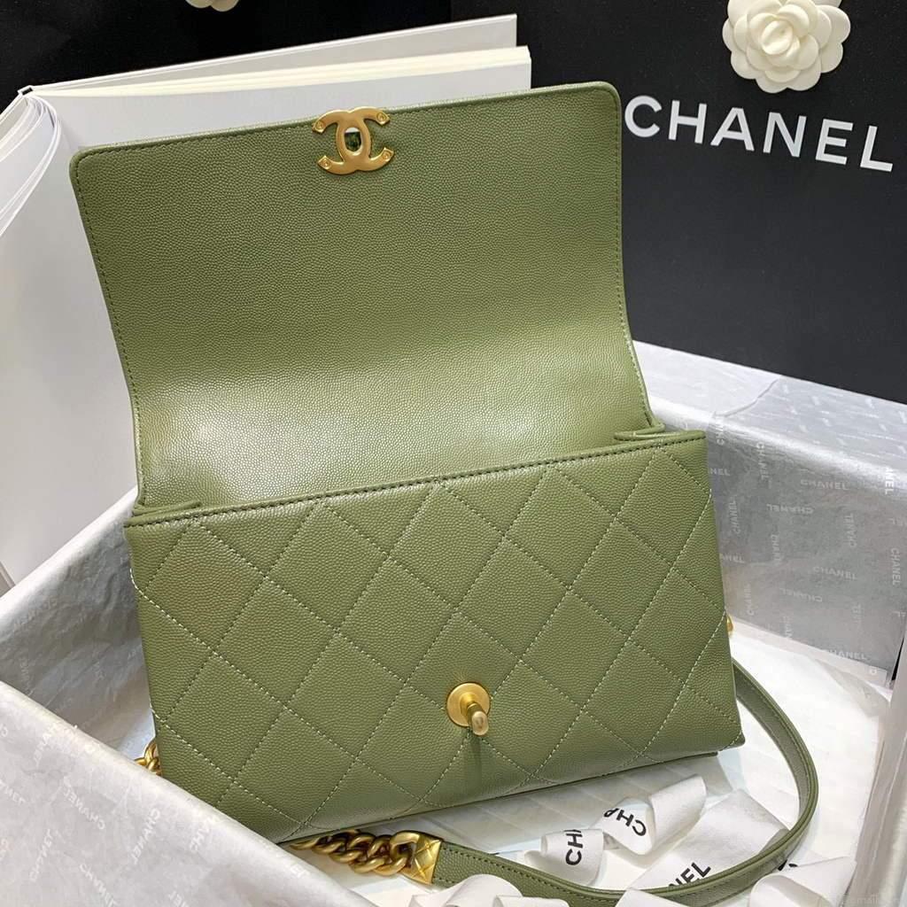 Chanel AS2764 Golden Chain Flap Should Bag Green