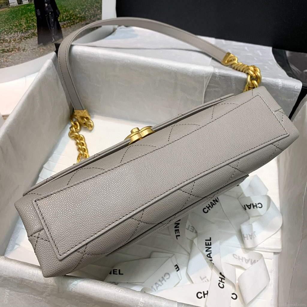 Chanel AS2764 Golden Chain Flap Should Bag Grey