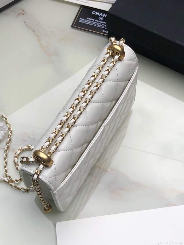 Chanel Shoulder Flap Mini Bag AS2289 Lambskin Beige