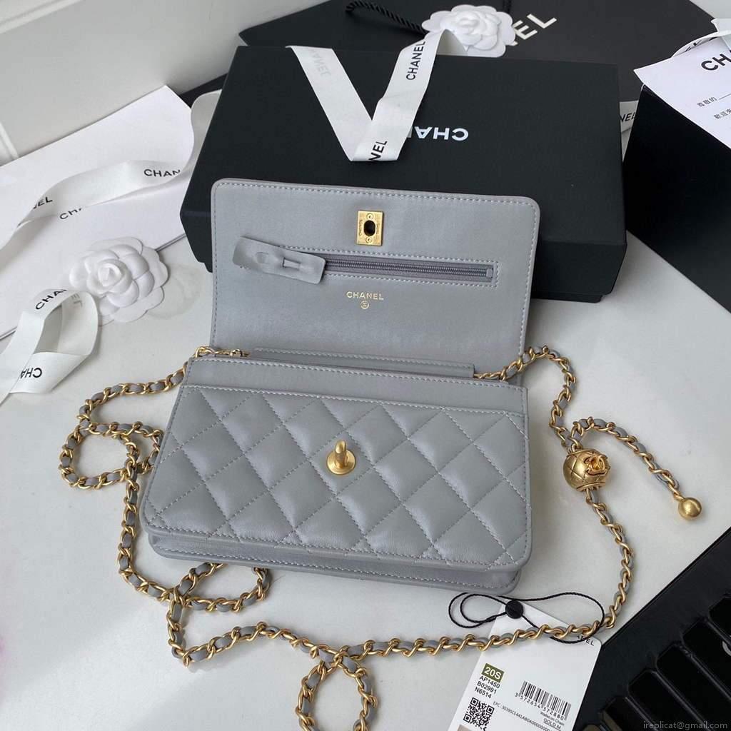 Chanel Wallet on Chain Lambskin AP1450 Grey