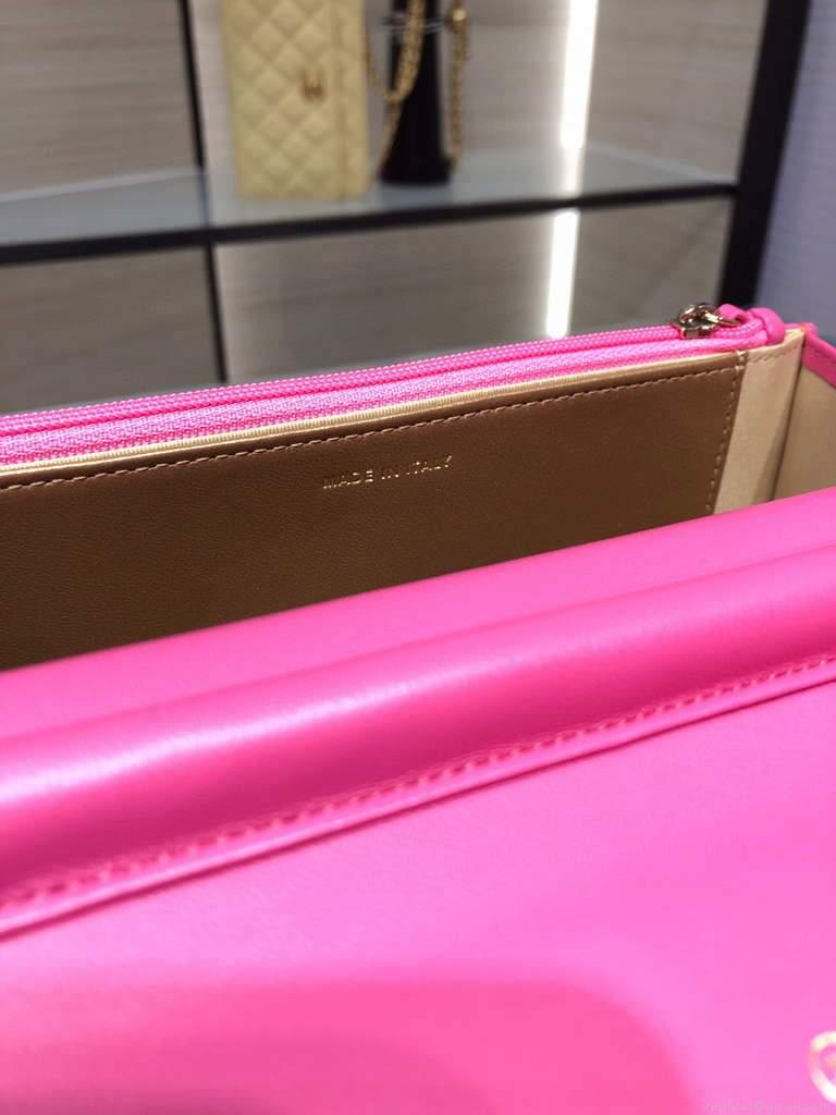 Chanel Wallet on Chain Lambskin AP1450 Rose Red