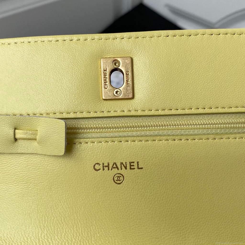 Chanel Wallet on Chain Lambskin AP1450 Yellow
