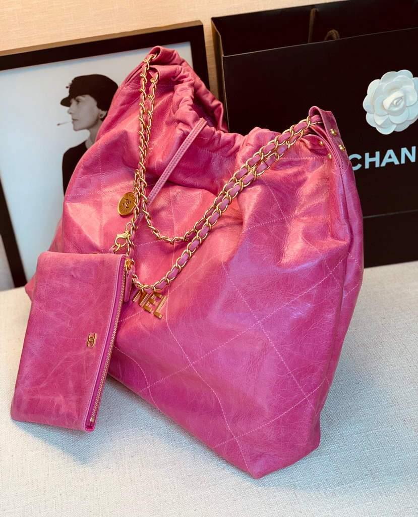 Chanel A68200 Large Chain Shopping Bag Plum