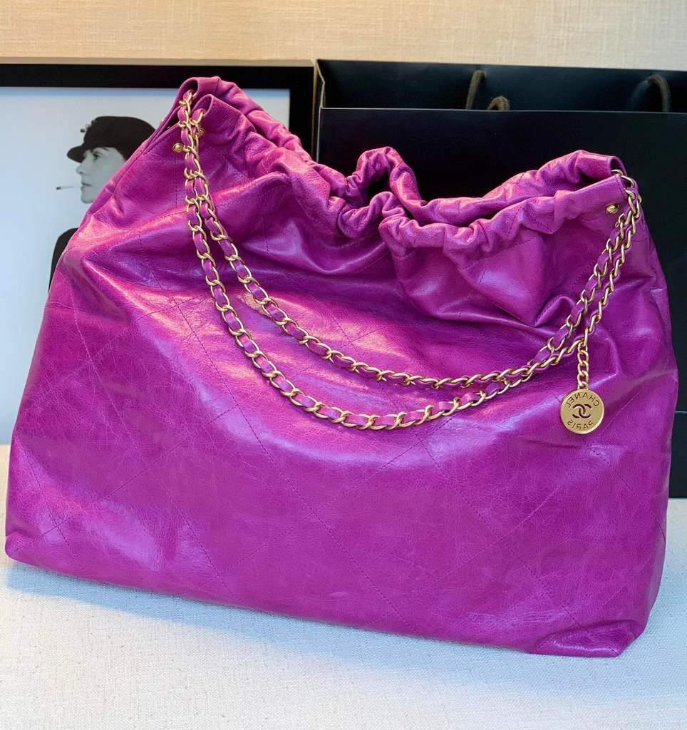 Chanel A68200 Large Chain Shopping Bag Purple