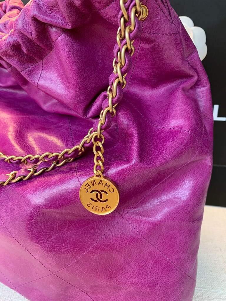 Chanel A68200 Large Chain Shopping Bag Purple
