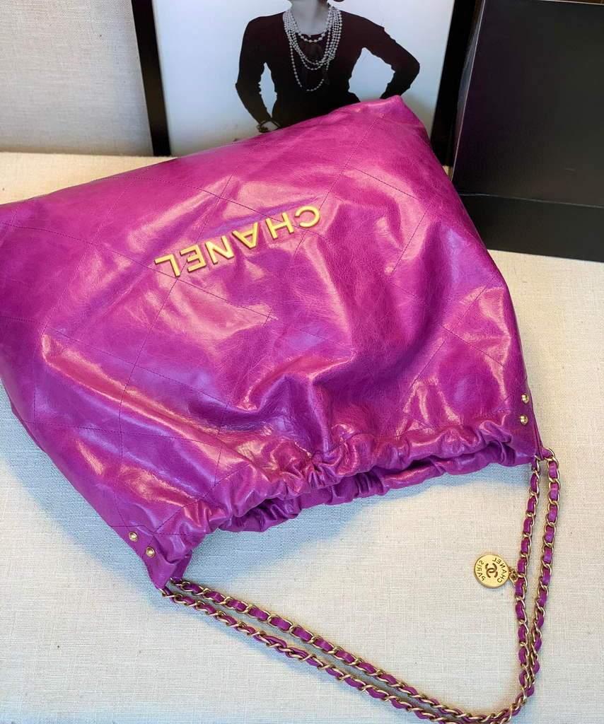 Chanel A68200 Large Chain Shopping Bag Purple