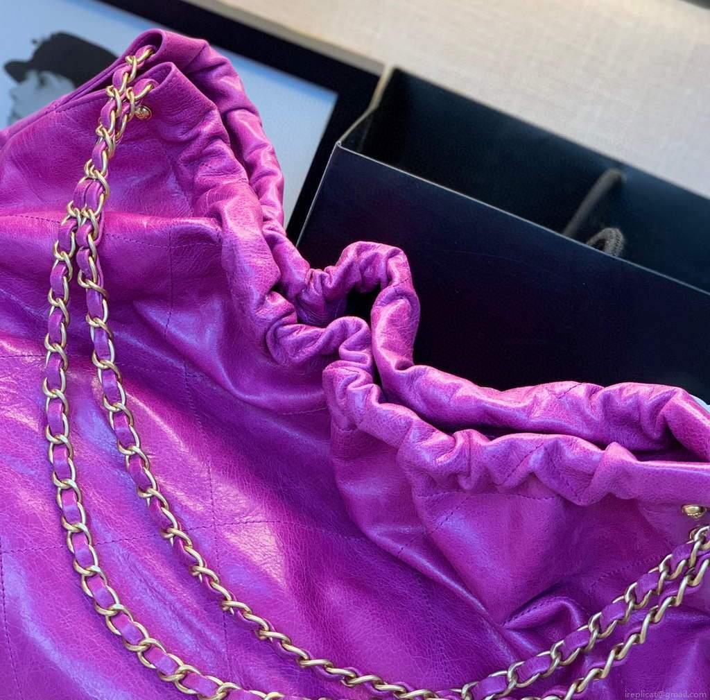 Chanel A68200 Large Chain Shopping Bag Purple