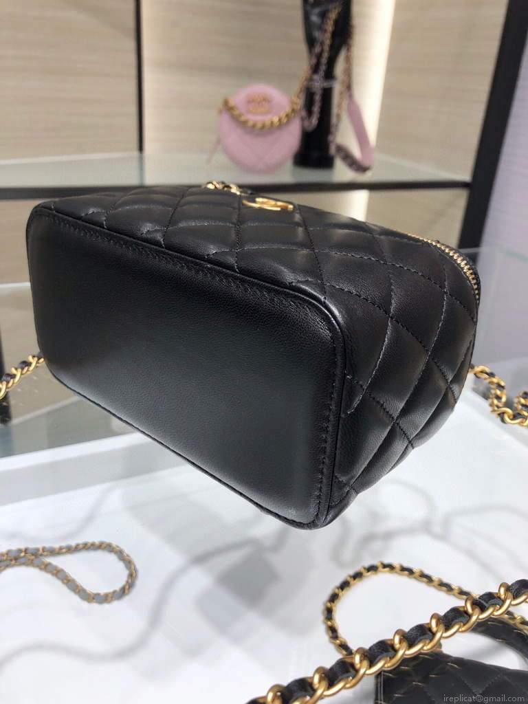 Chanel AP2199 Vanity With Chain Lambskin Gold Tone Black