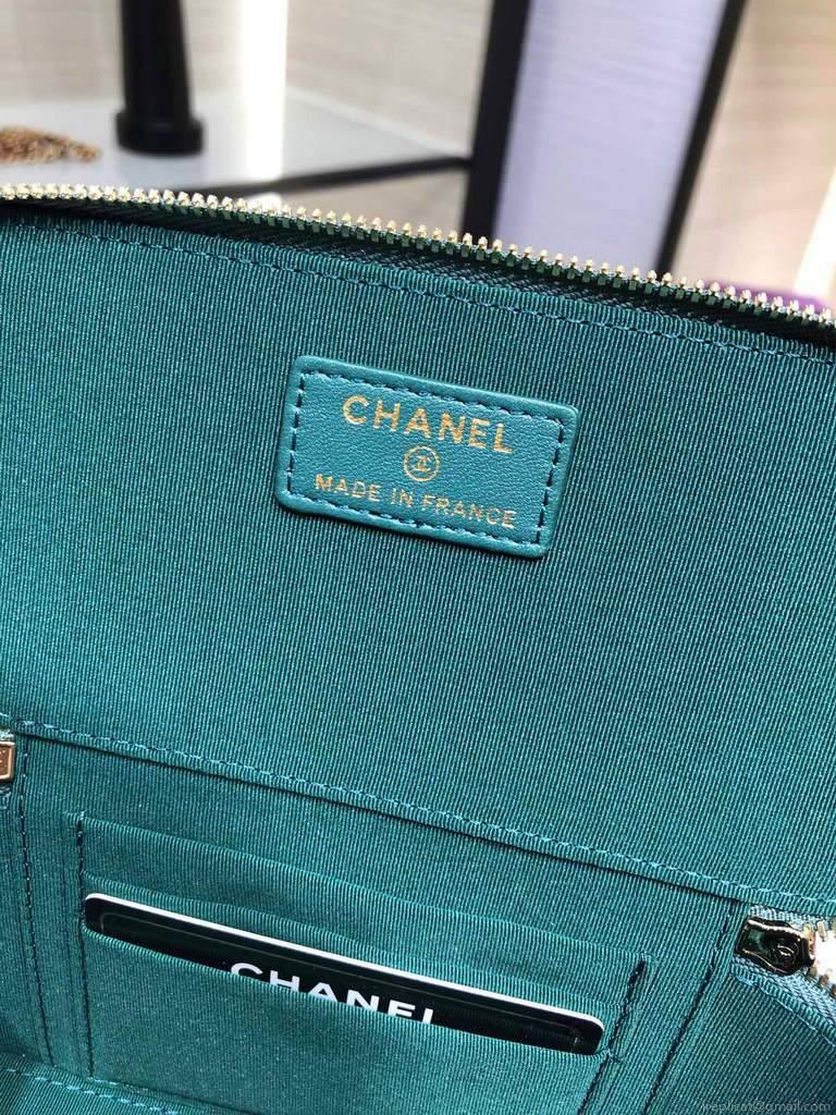 Chanel AP2199 Vanity With Chain Lambskin Gold Tone Green