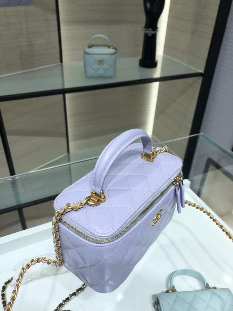 Chanel AP2199 Vanity With Chain Lambskin Gold Tone Light Purple