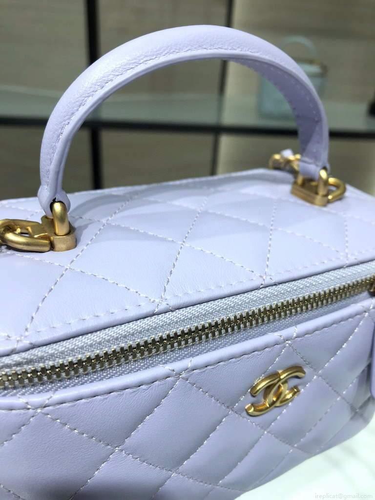 Chanel AP2199 Vanity With Chain Lambskin Gold Tone Light Purple