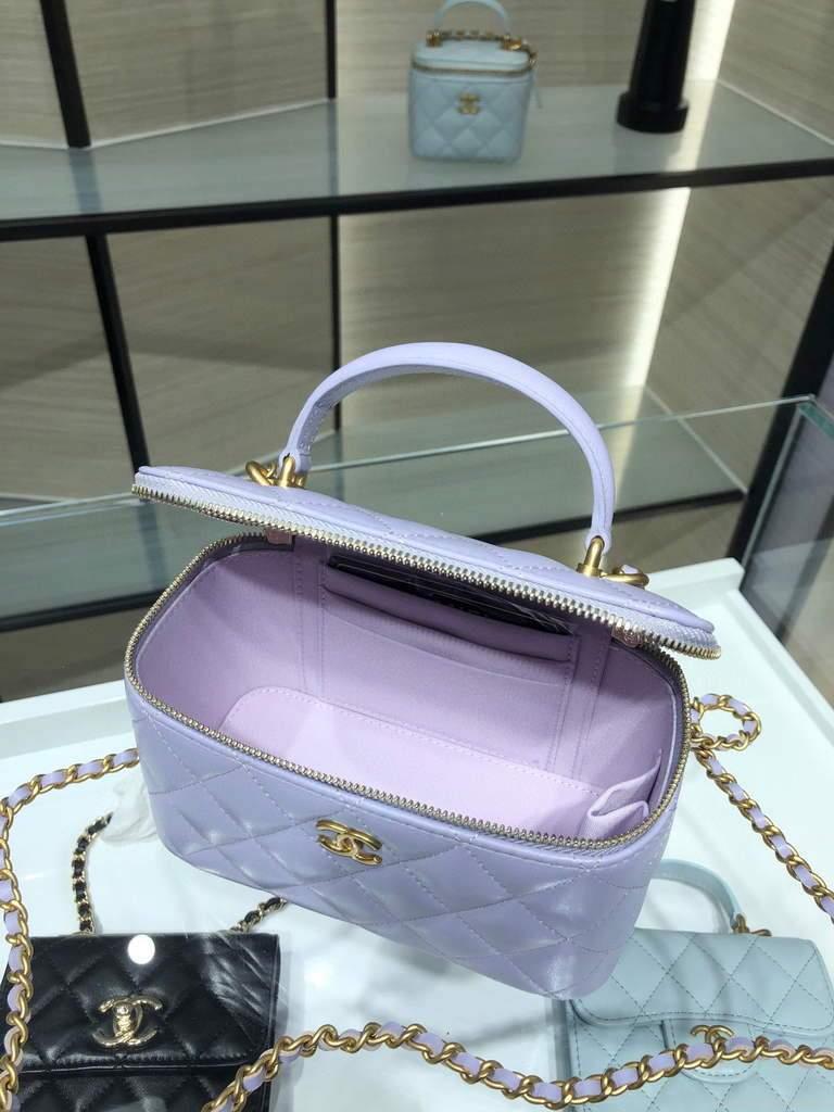 Chanel AP2199 Vanity With Chain Lambskin Gold Tone Light Purple
