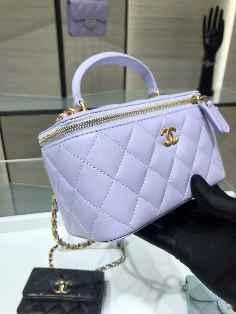 Chanel AP2199 Vanity With Chain Lambskin Gold Tone Light Purple