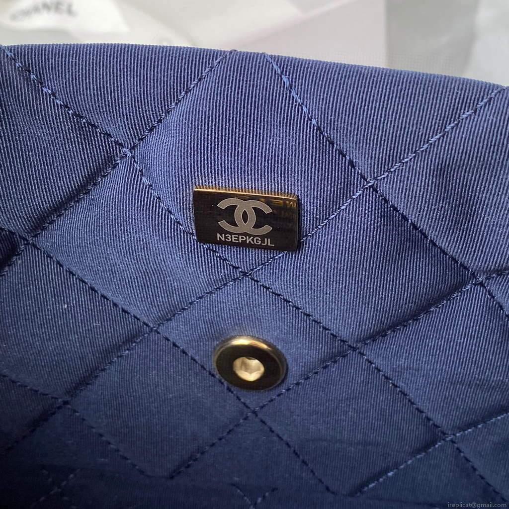 Chanel AS2897 Flap Bag Printed Fabric Gold Tone Metal Multicolor