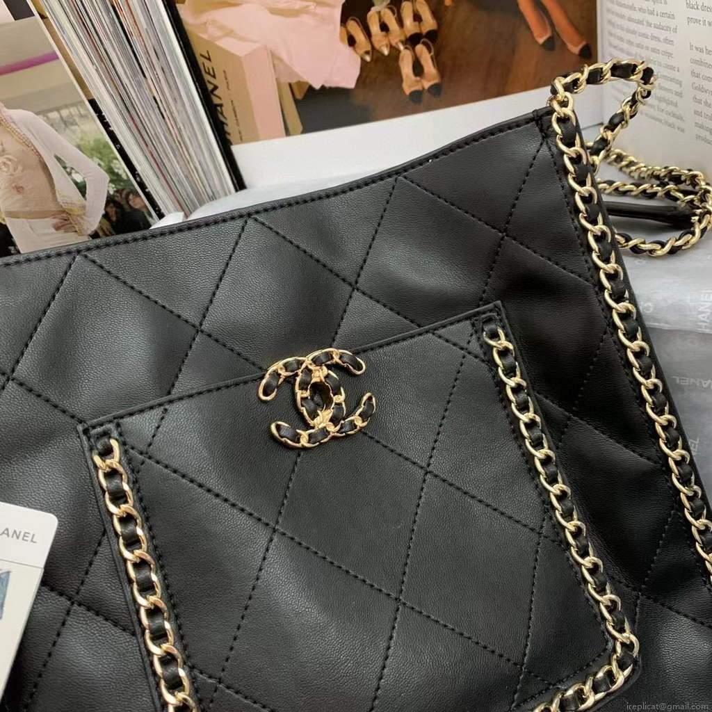 Chanel AS2956 Shopping Bag Calfskin Black