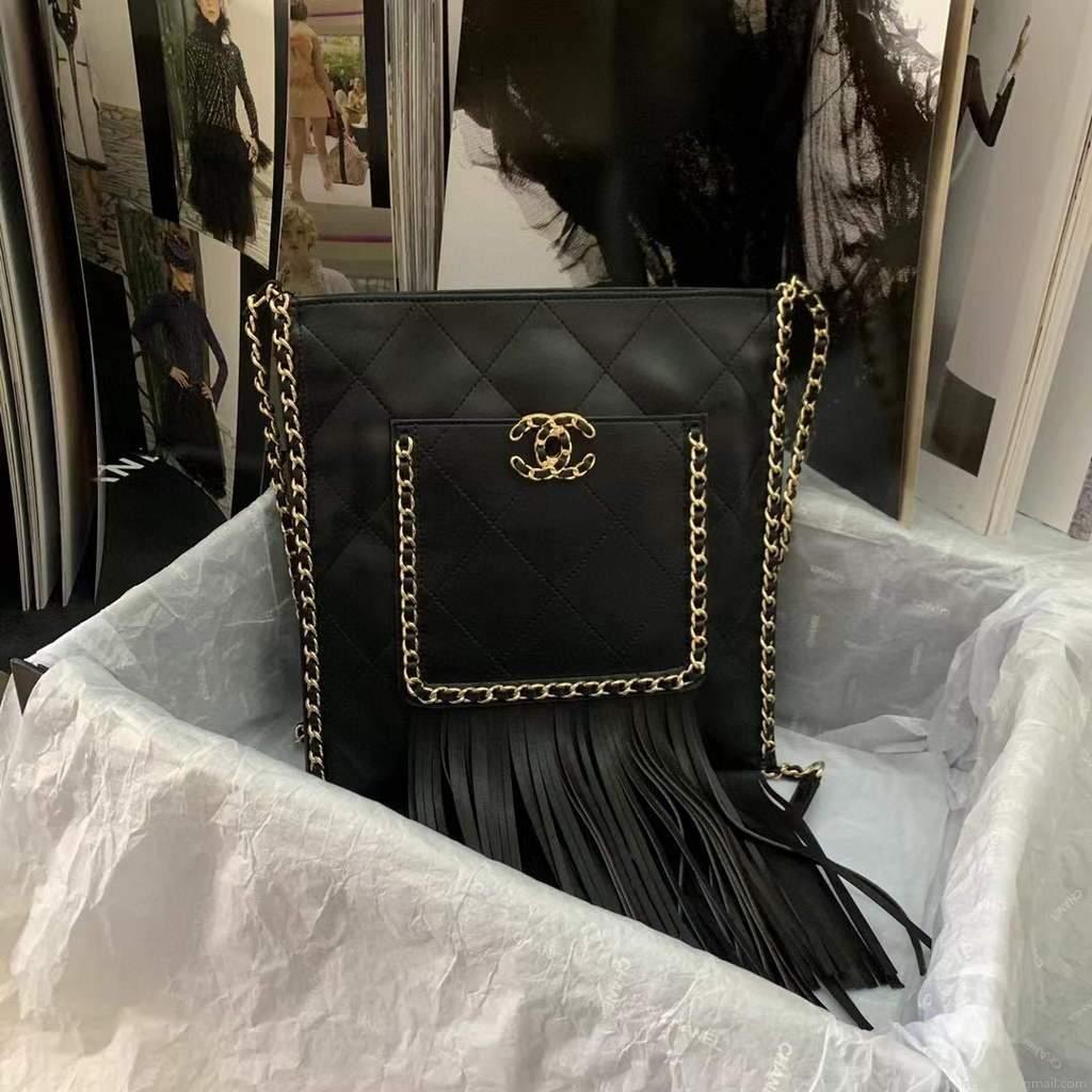 Chanel AS2956 Shopping Bag Calfskin Black