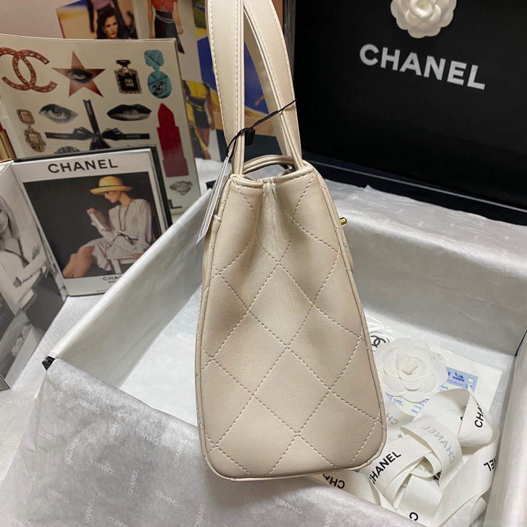 Chanel AS2457 Shoulder Shopping tote Bag Beige