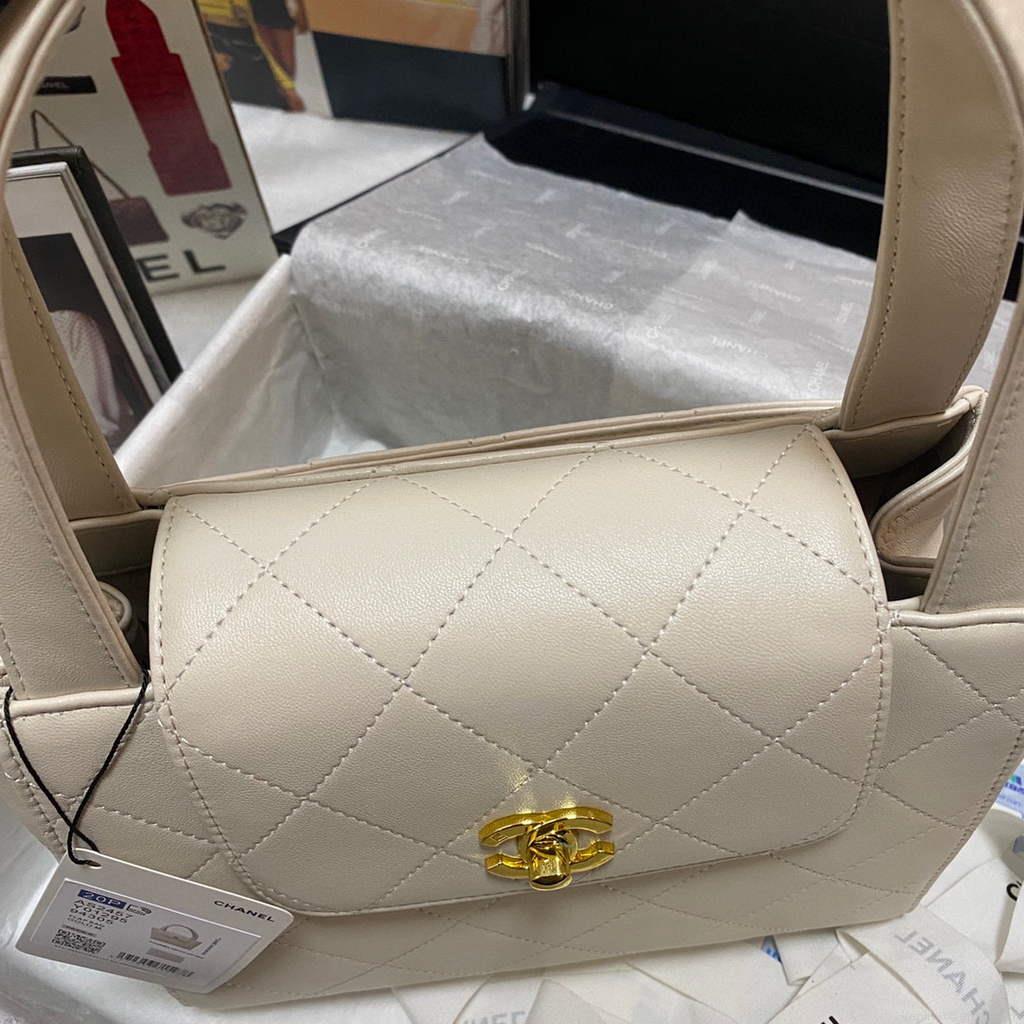 Chanel AS2457 Shoulder Shopping tote Bag Beige
