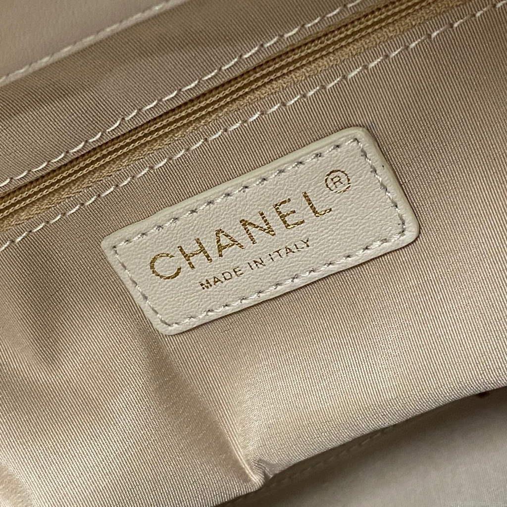 Chanel AS2457 Shoulder Shopping tote Bag Beige