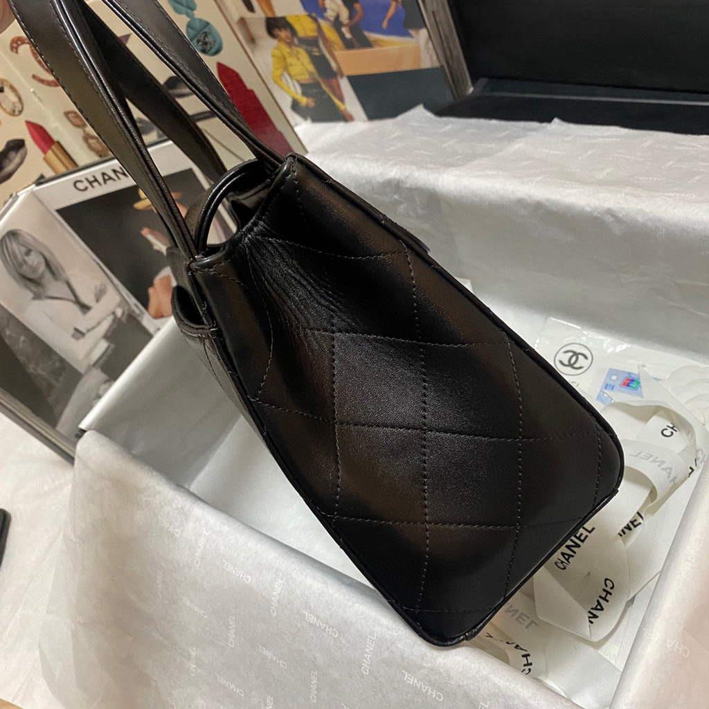 Chanel AS2457 Shoulder Shopping tote Bag Black