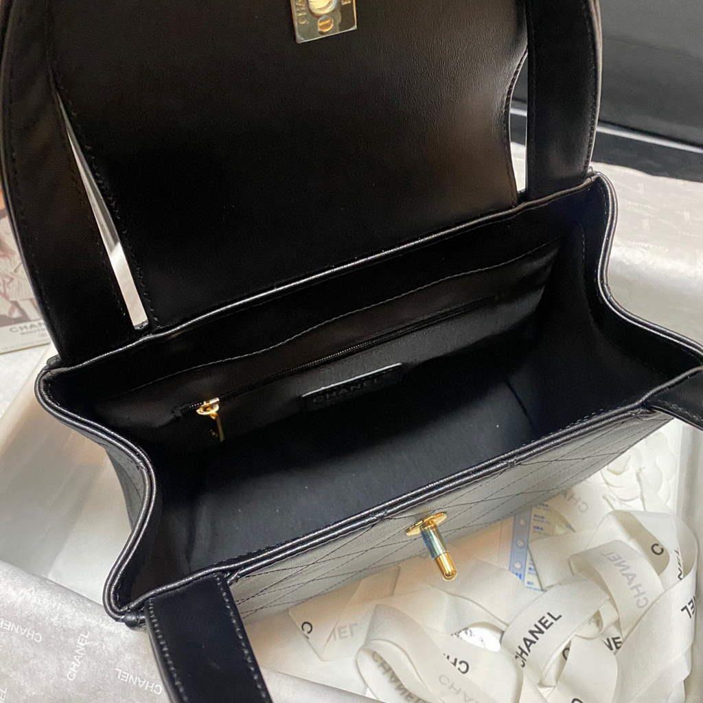 Chanel AS2457 Shoulder Shopping tote Bag Black