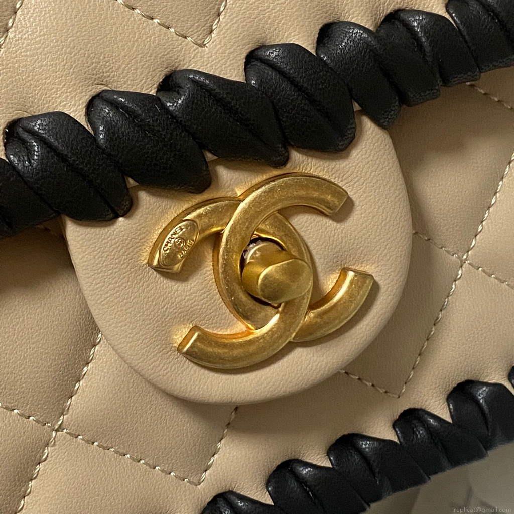 Chanel AS2496 Flap Bag Shoulder Bag Apricot