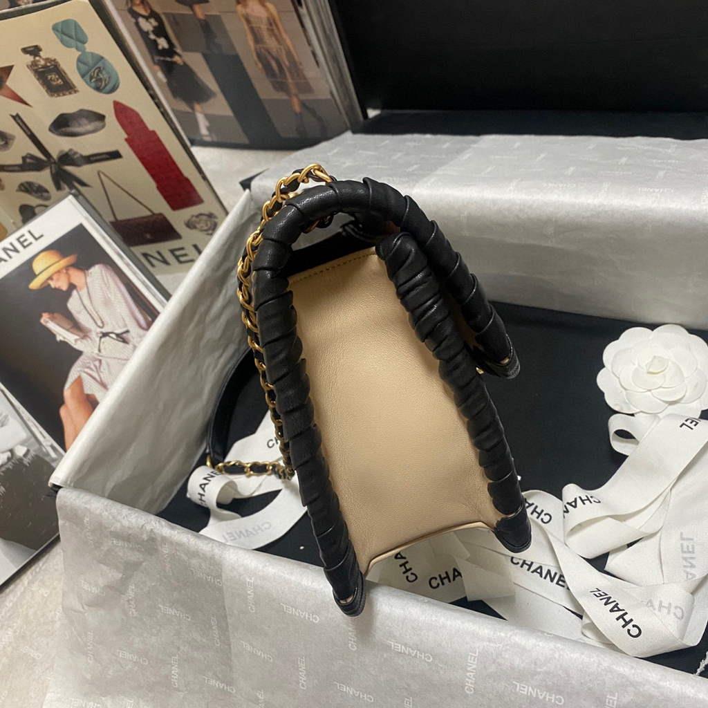 Chanel AS2496 Flap Bag Shoulder Bag Apricot