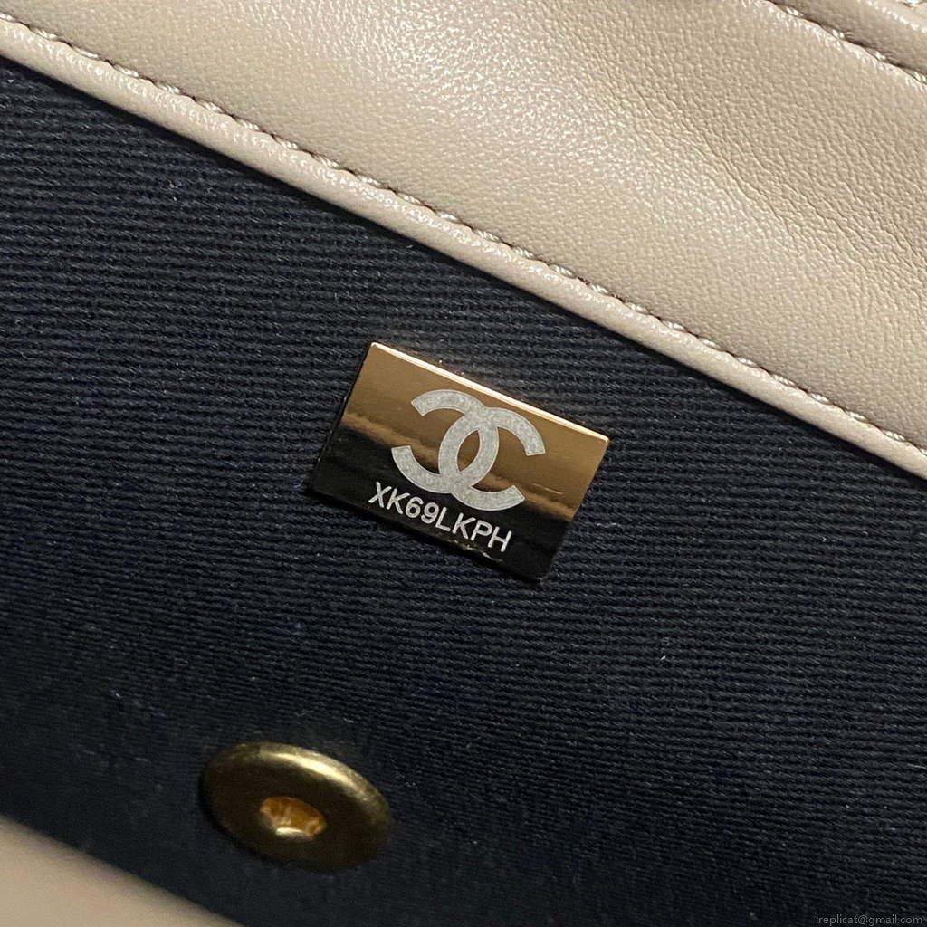 Chanel AS2496 Flap Bag Shoulder Bag Apricot