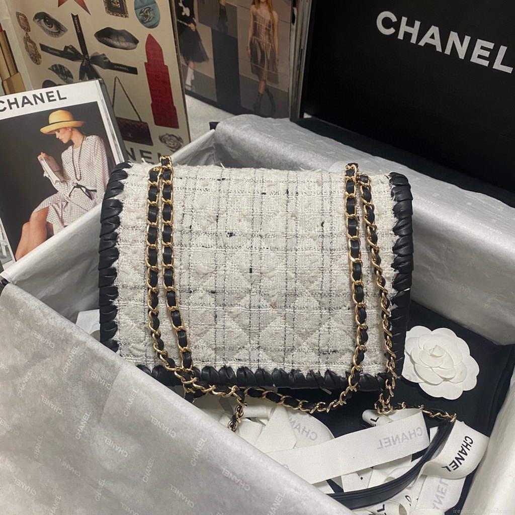 Chanel AS2496 Flap Bag Shoulder Bag Canvas White
