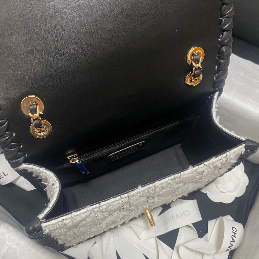 Chanel AS2496 Flap Bag Shoulder Bag Canvas White