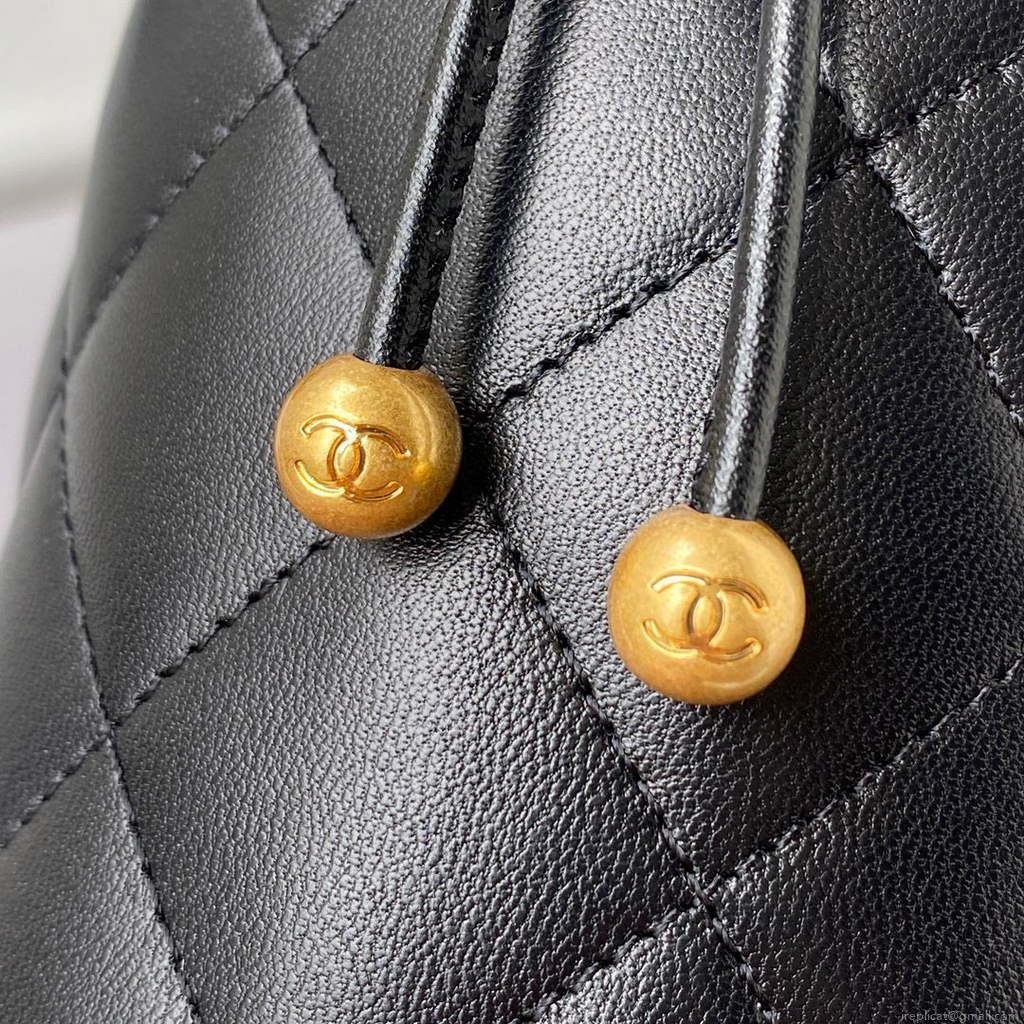 Chanel Bucket With Chain bag AS2257 Black