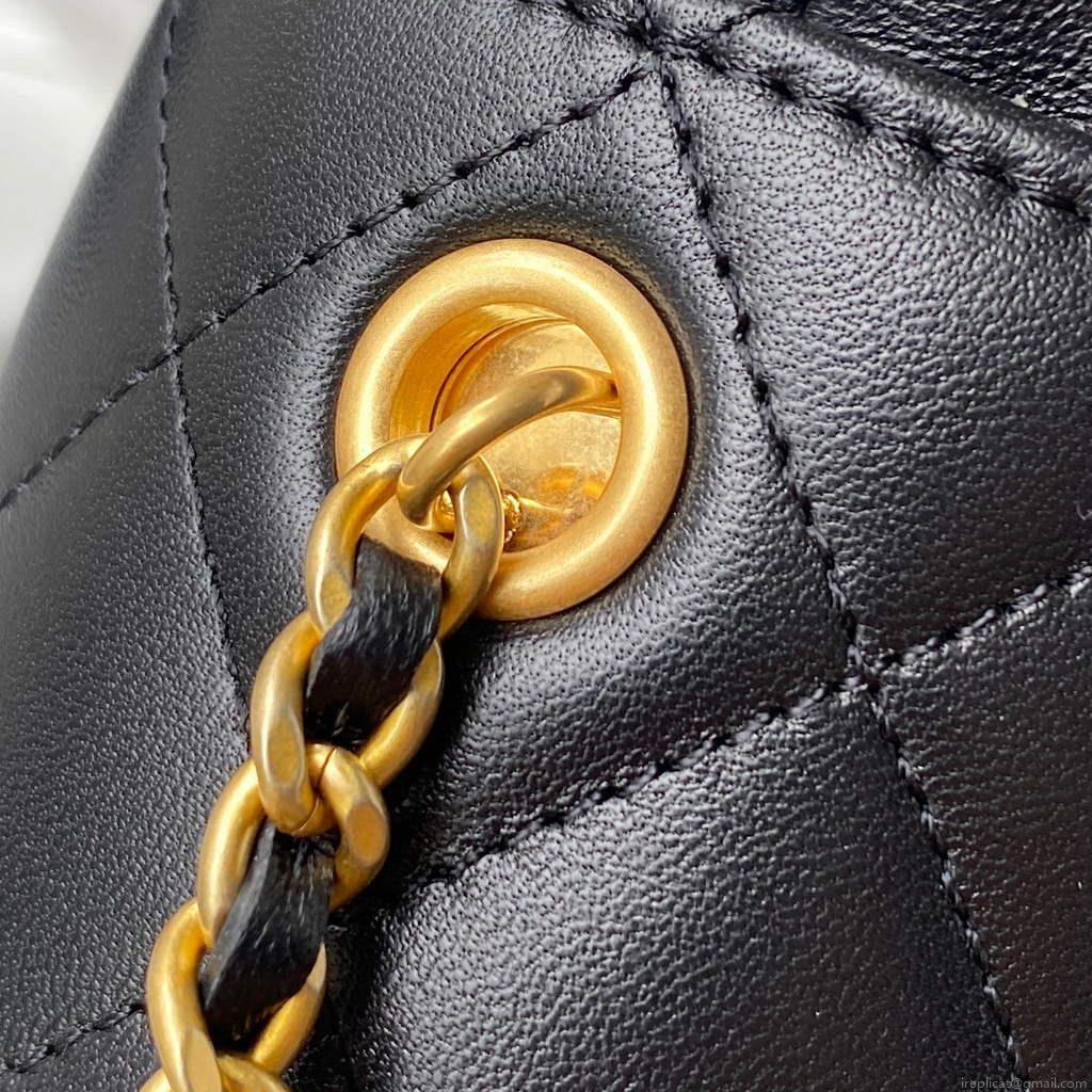 Chanel Bucket With Chain bag AS2257 Black
