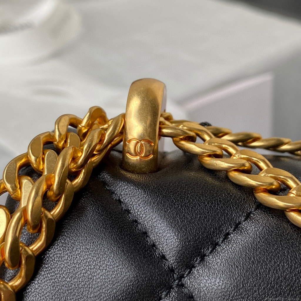 Chanel Flap Bag Lampskin Diamond AS1793 Black