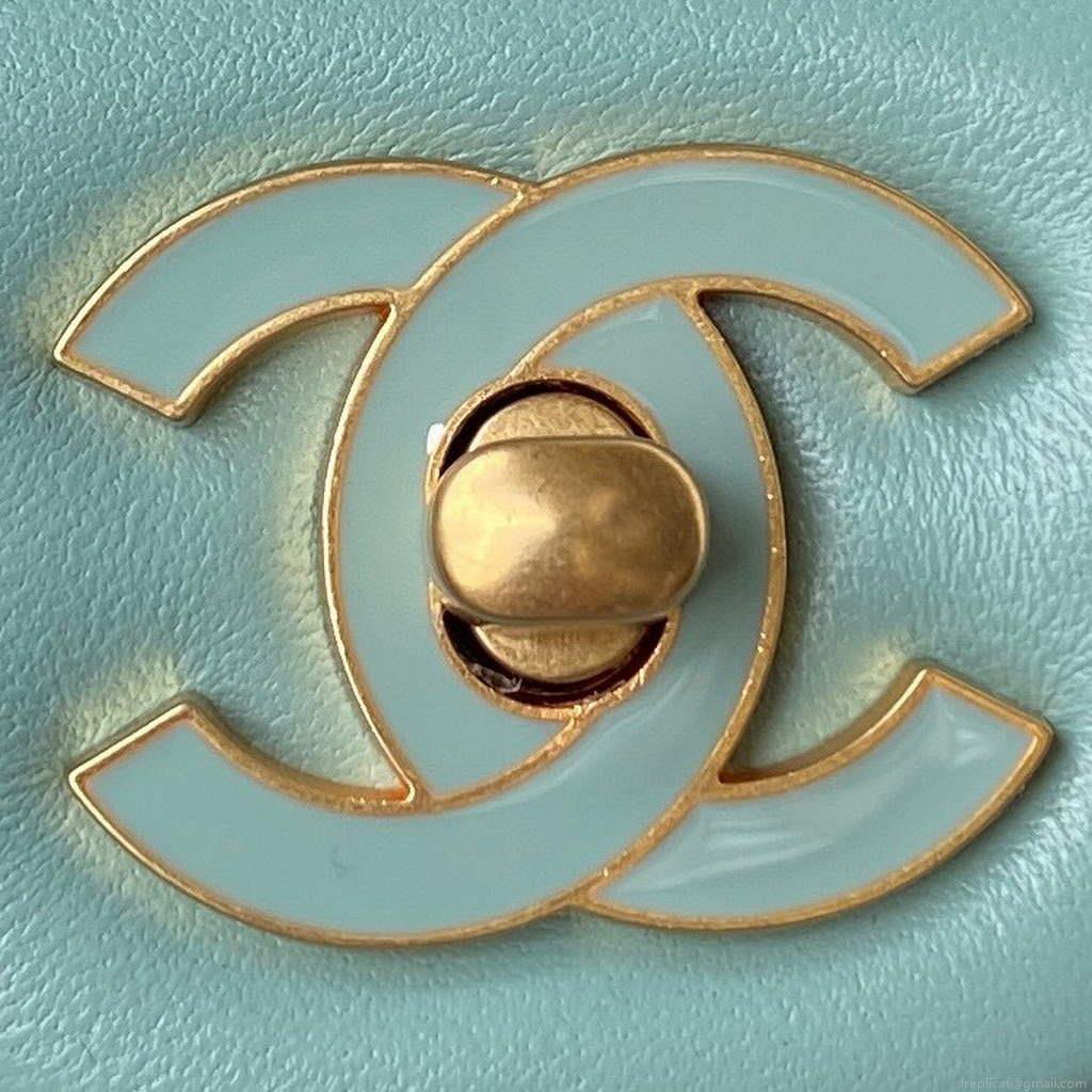 Chanel Flap Bag Lampskin Diamond AS1793 Blue