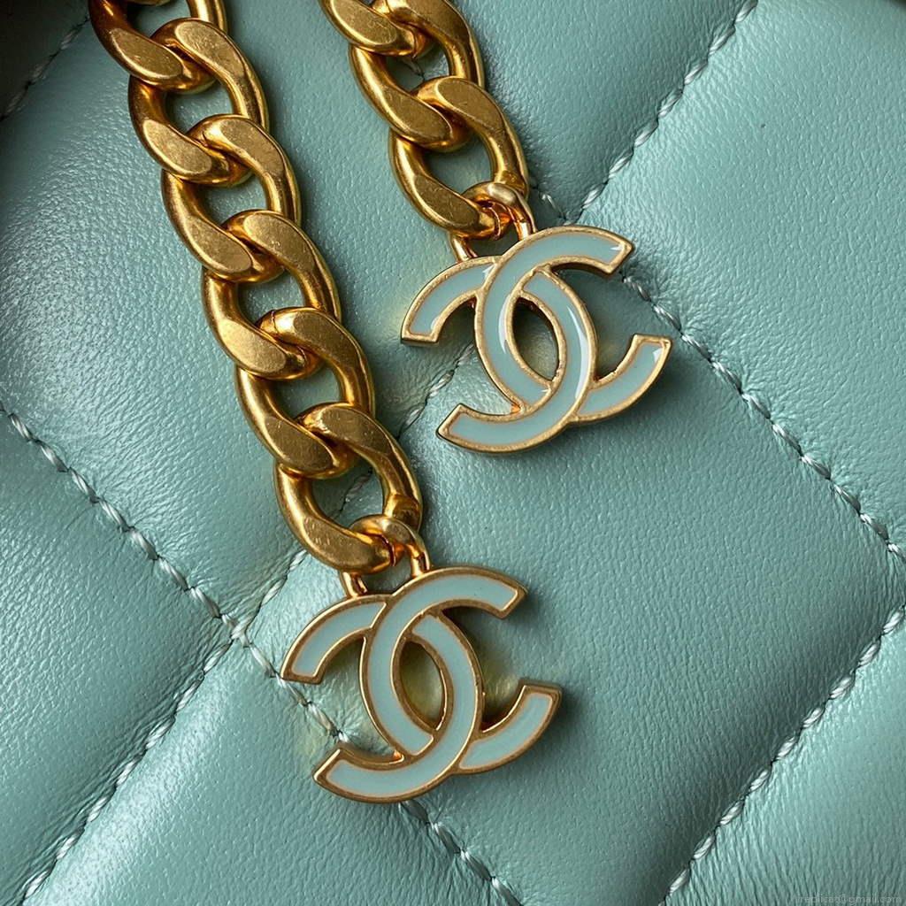 Chanel Flap Bag Lampskin Diamond AS1793 Blue