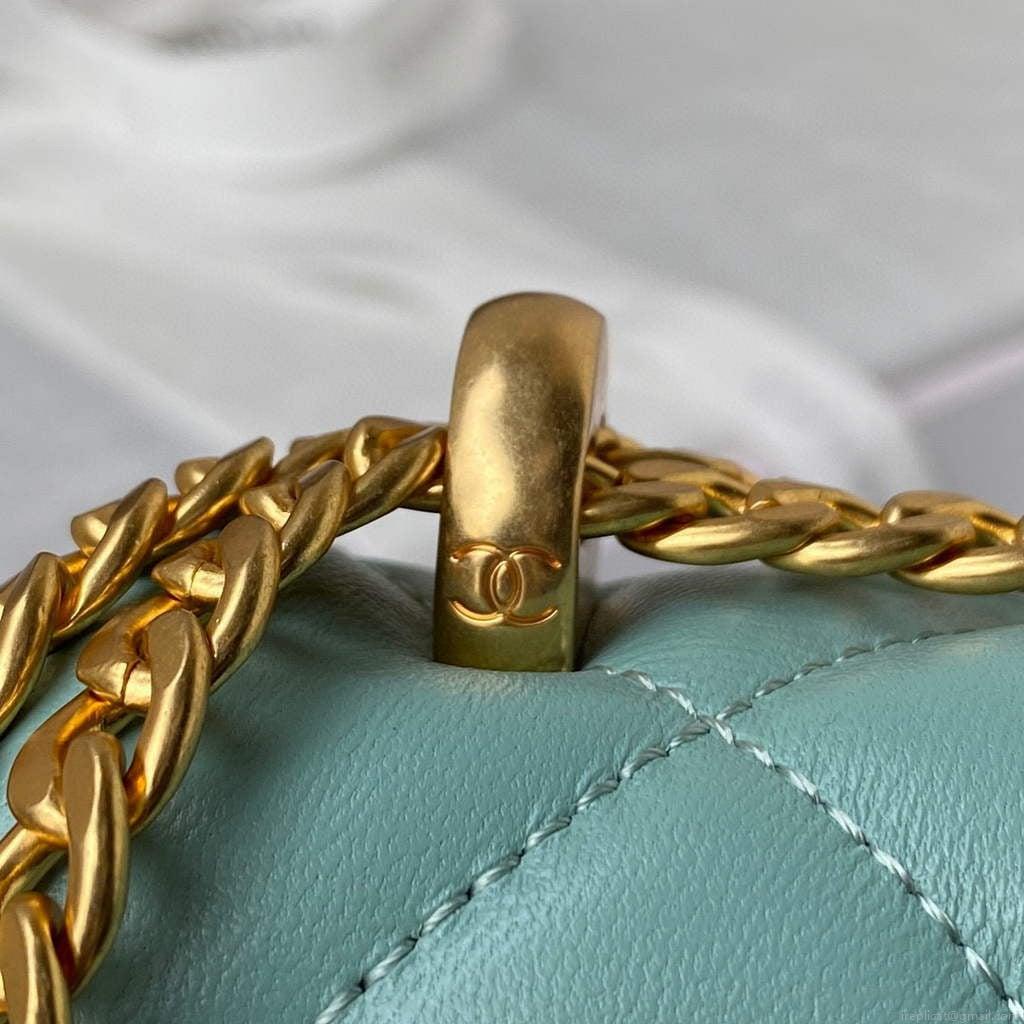 Chanel Flap Bag Lampskin Diamond AS1793 Blue