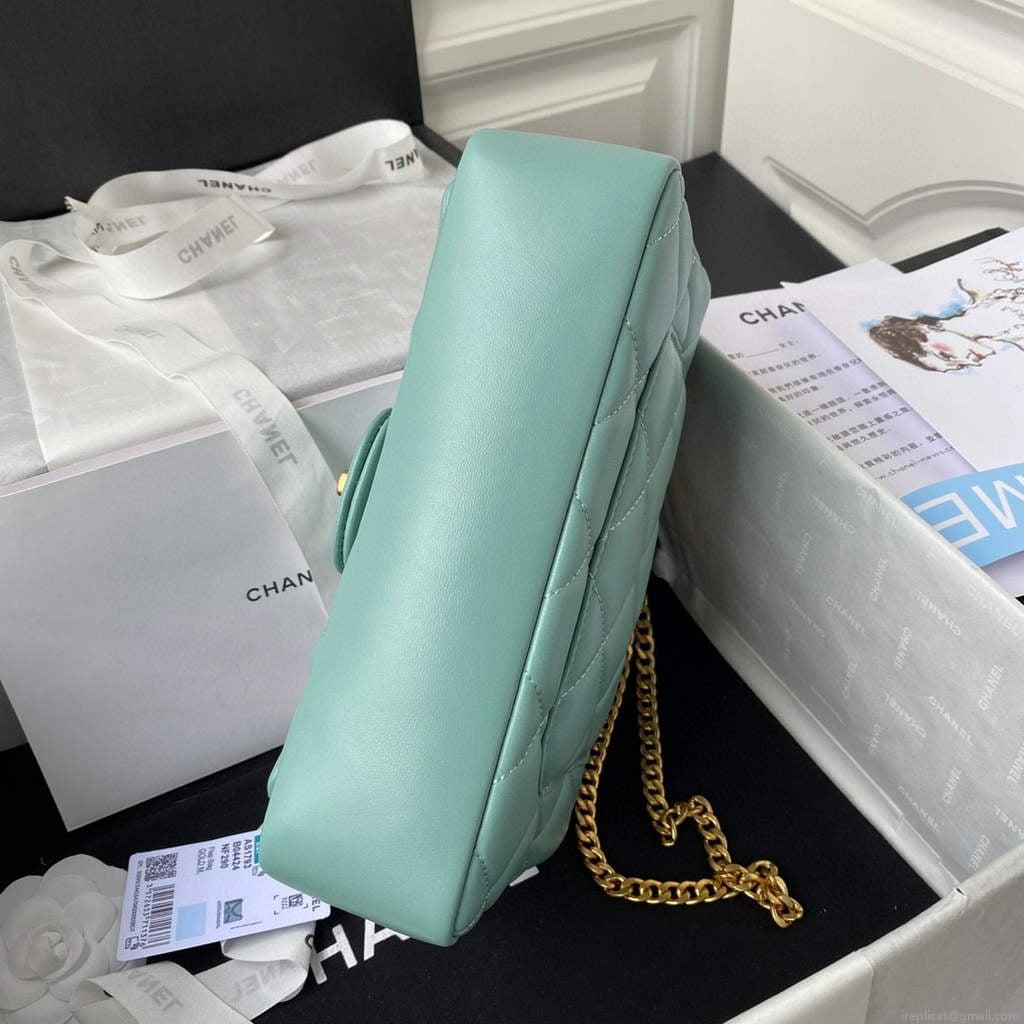 Chanel Flap Bag Lampskin Diamond AS1793 Blue
