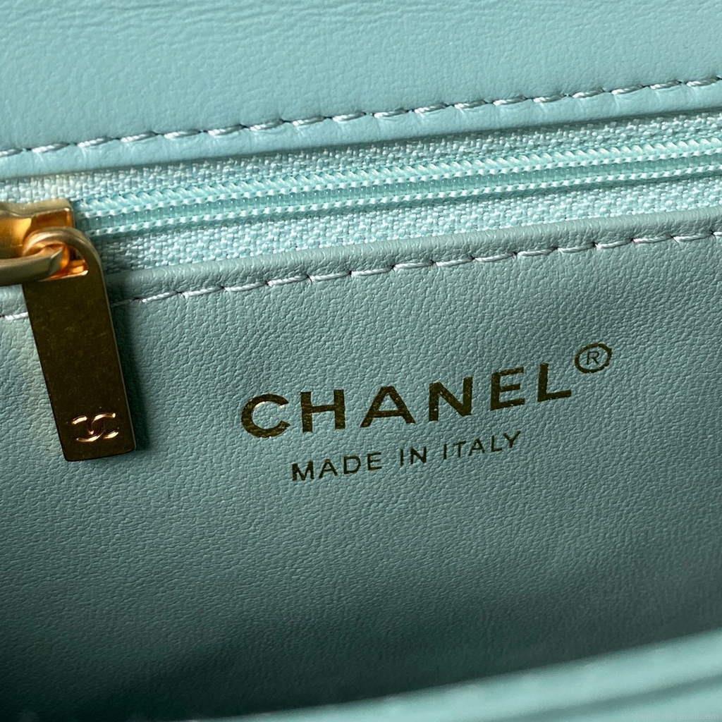 Chanel Flap Bag Lampskin Diamond AS1793 Blue
