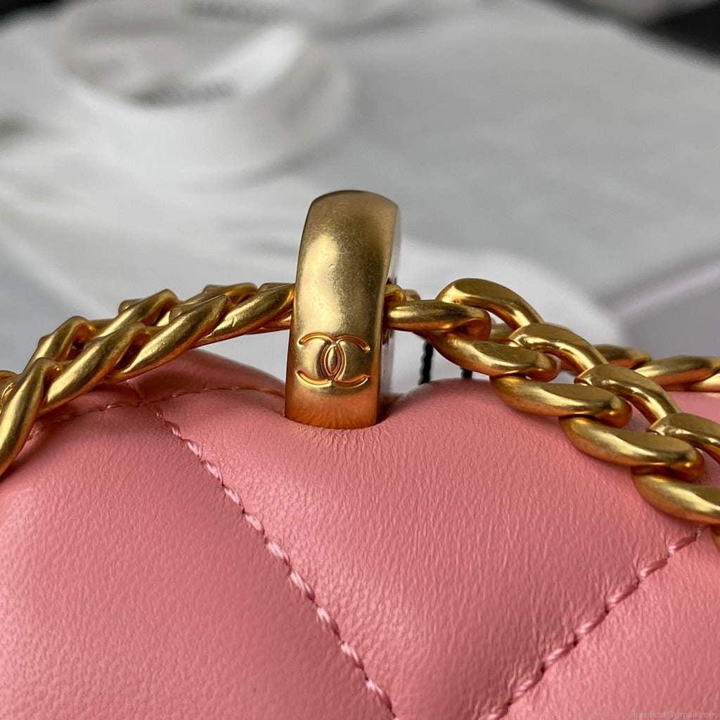 Chanel Flap Bag Lampskin Diamond AS1793 Pink