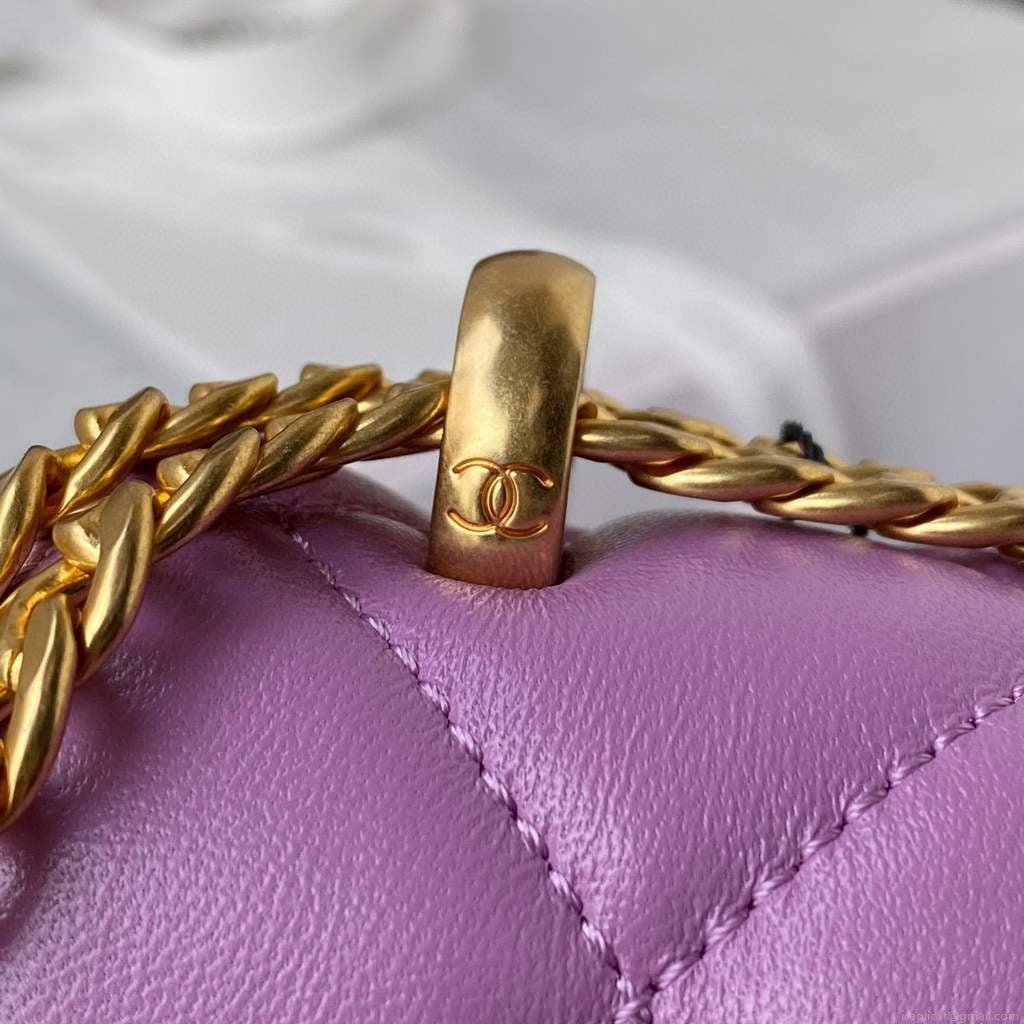 Chanel Flap Bag Lampskin Diamond AS1793 Purple