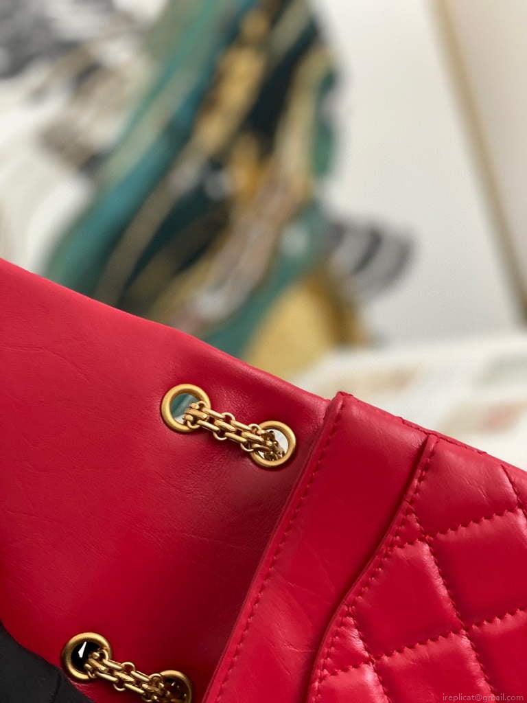 Chanel Flap Phone Shoulder bag Lampskin Red AS1326 Red