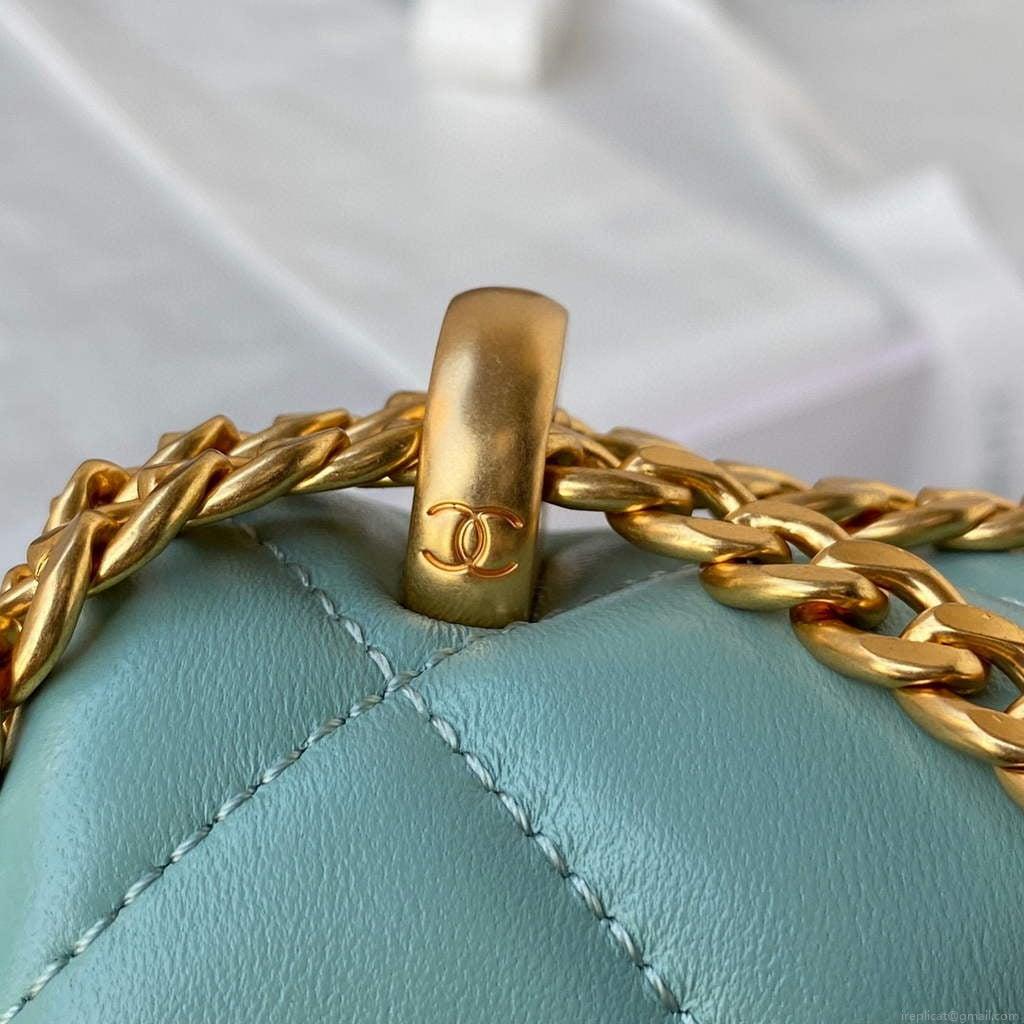 Chanel Flap Small Bag Lampskin Diamond AS1792 Blue