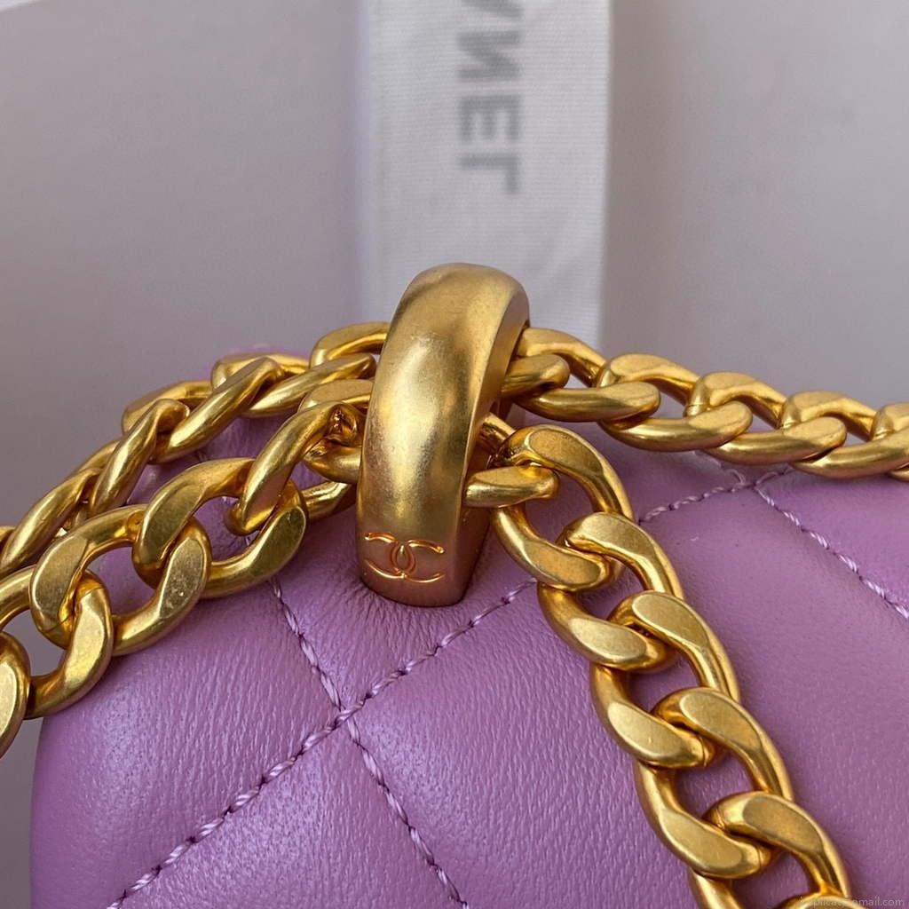 Chanel Flap Small Bag Lampskin Diamond AS1792 Purple