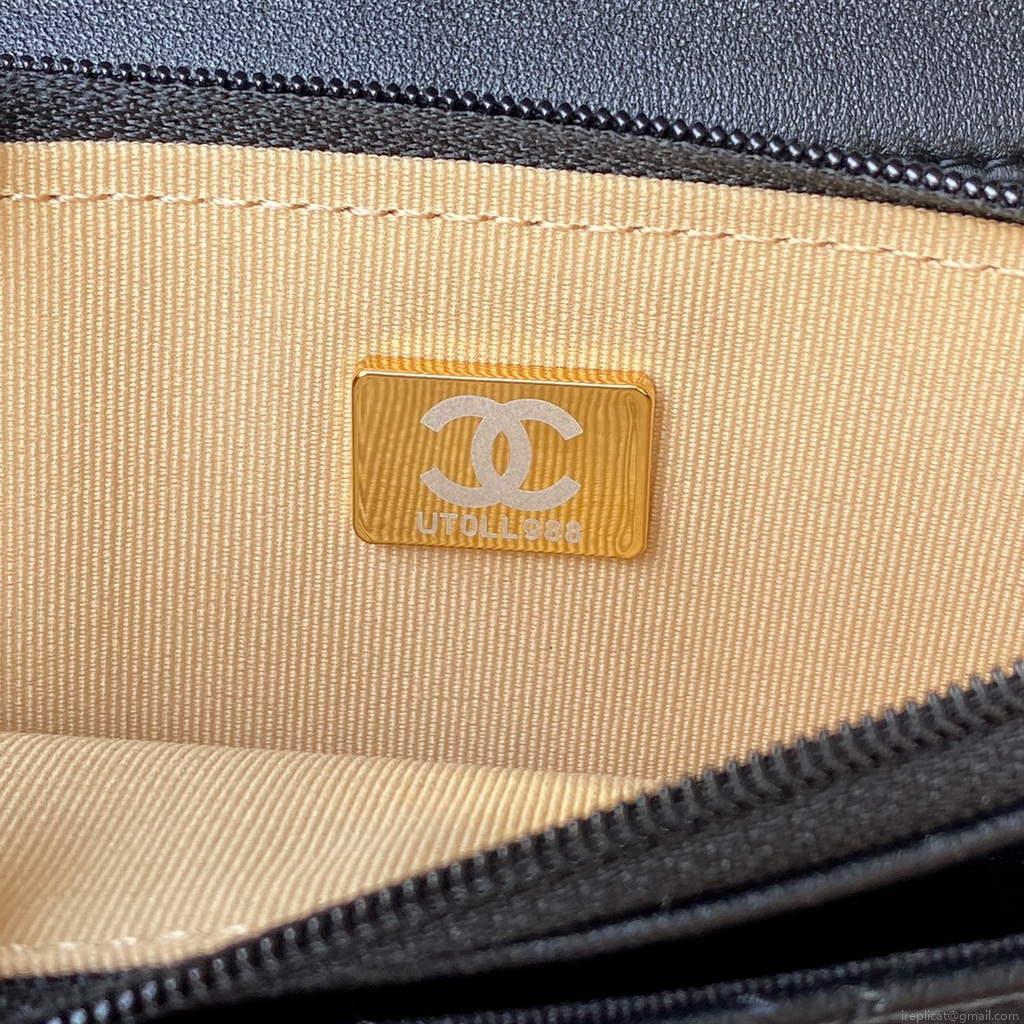 Chanel AP2508 Wallet On Chain Lambskin Shoulder Bag Black